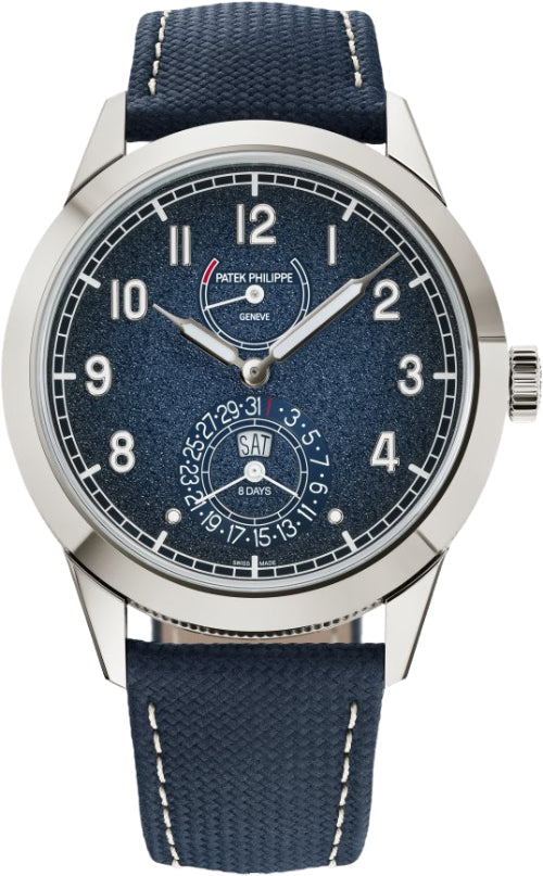 Patek Philippe Calatrava 41mm White Gold Blue Dial Calfskin Strap - 5328G-001 - 2025